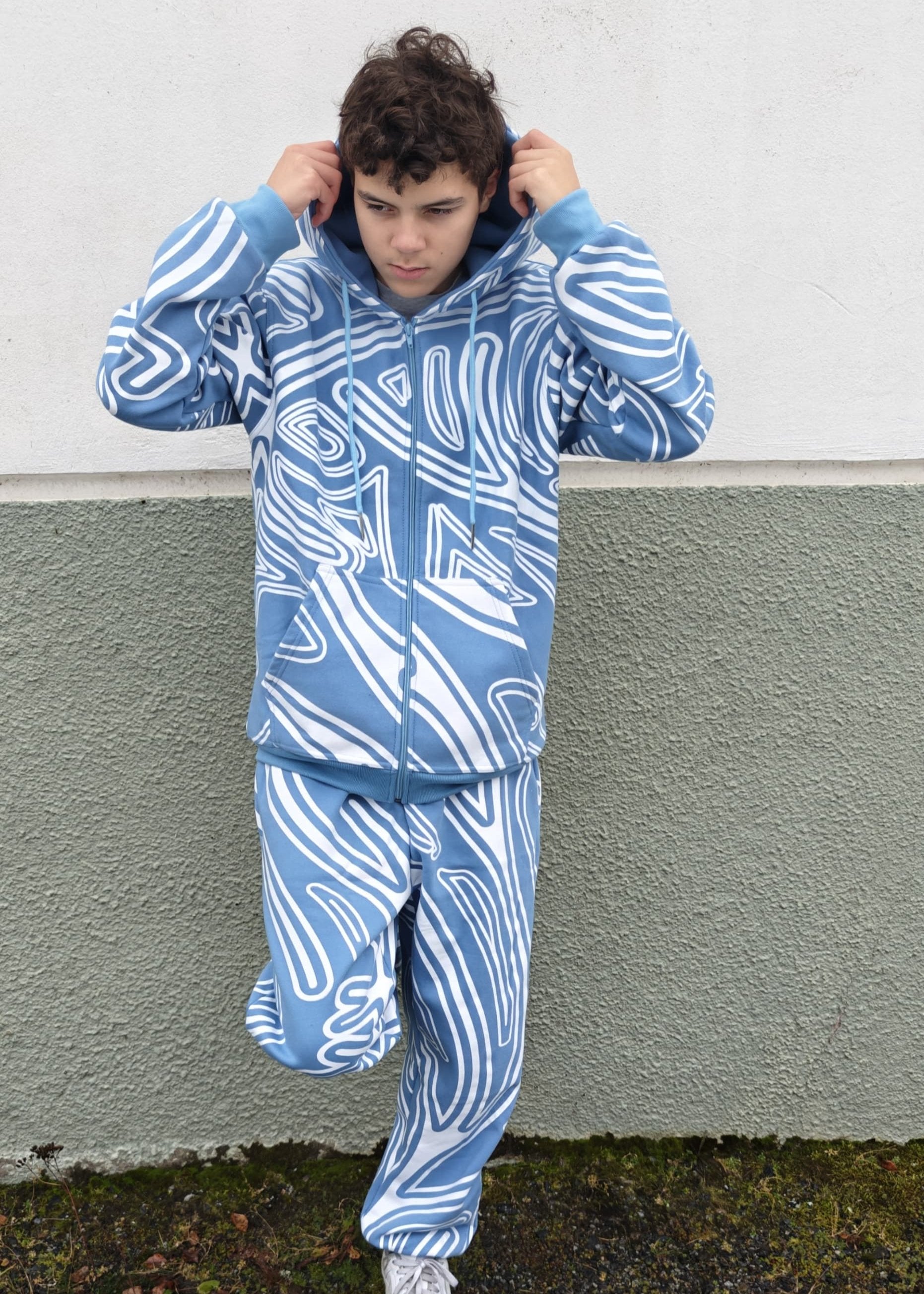 TULOSSA!!! "NIGHTLINE" BABY BLUE HOODIE